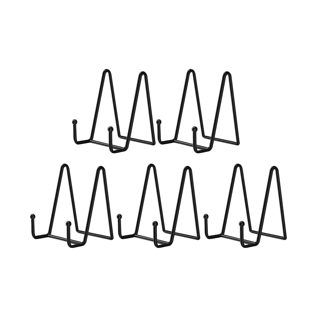 

4.3 Inch 5 Pack Black Metal Display Stands Plate Stand Plate Holder Display Stands for Picture, Decorative Plate, Book