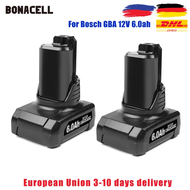 Akku für Bosch 12V 6000mAh Ersatzakku GBA 2 Stück BAT420 12-Volt Max  Lithium Power Tools GAL1230 CV / 1600A00X7N gba 12v 6.0ah - AliExpress