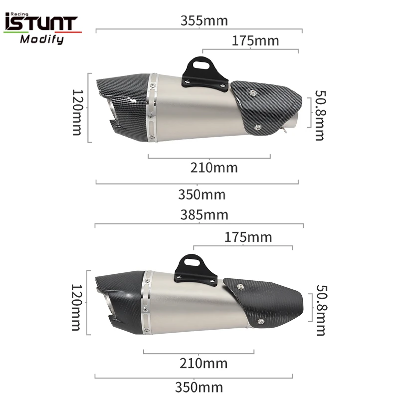 Motorcycle Exhaust 50.8mm Carbon Fiber Muffler Escape Modified Front Link Pipe Slip For LFFAN KP mini150 LF150-5U 5W 2015-2023 - Image 6