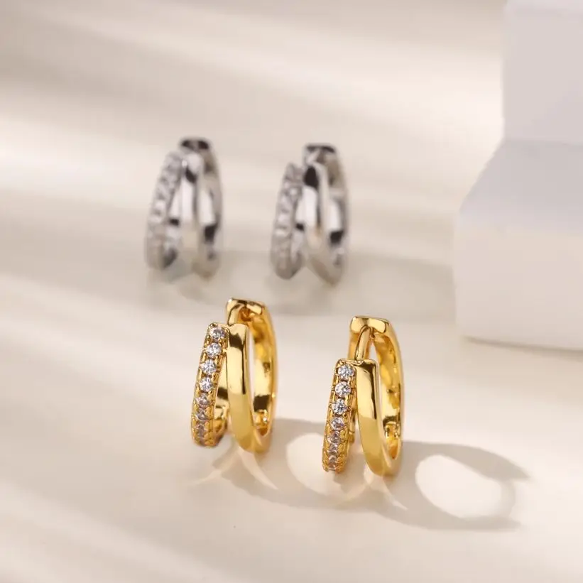 Stainless Steel Gold Color Circle Hoop Earrings for Women