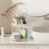 360° Rotating Storage Tray 2 Tier Lazy Susan Bathroom Countertop Organizer, Cosmetics And Perfume Organizer 4