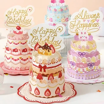 3D Pop-Up Happy Birthday Card with Cake 1