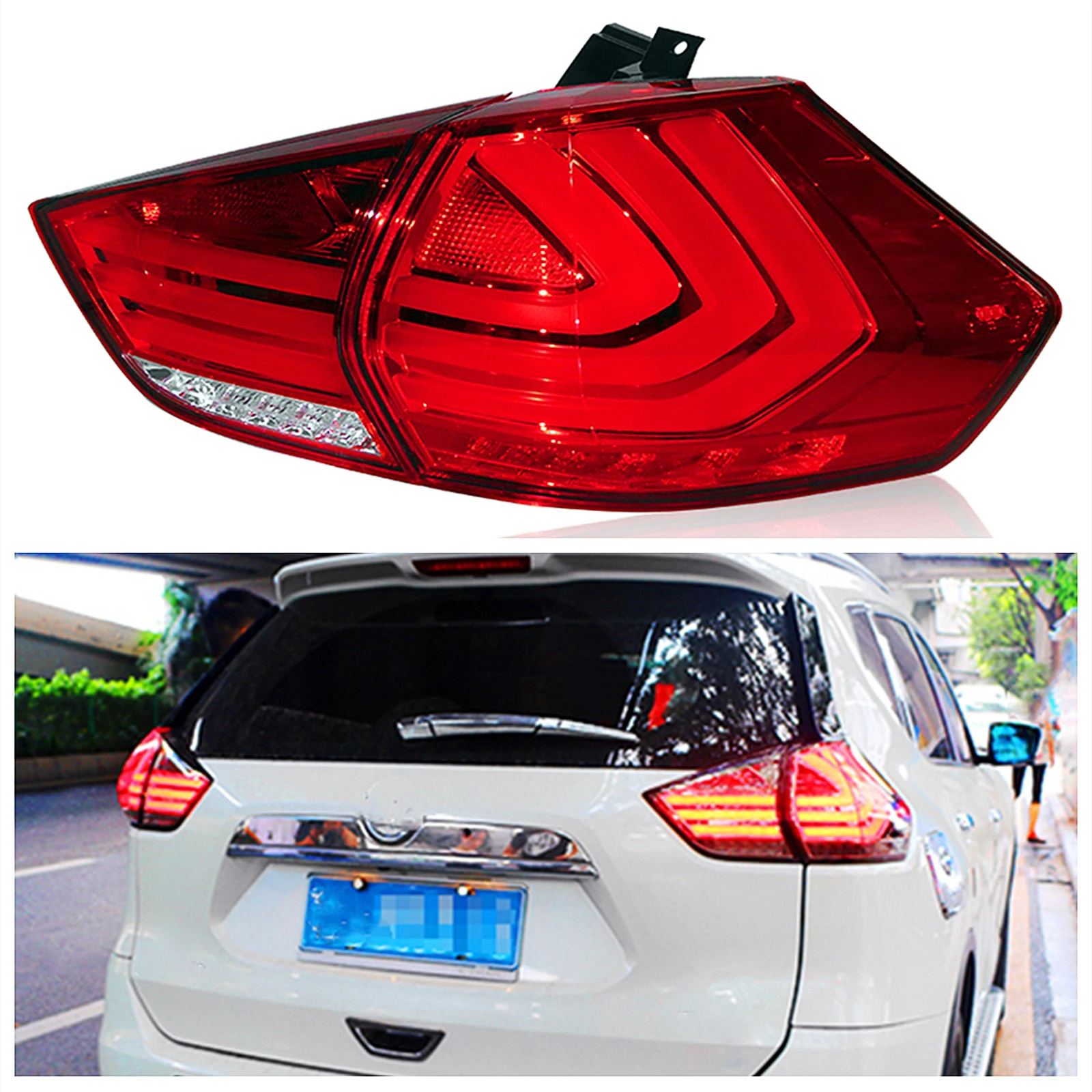 

Rear Fog Light Trunk Diffuser Cover Red Reflector Tail Signal Lamp Taillight Bulb For NISSAN X TRAI 2012 2013 2014 2015 2016