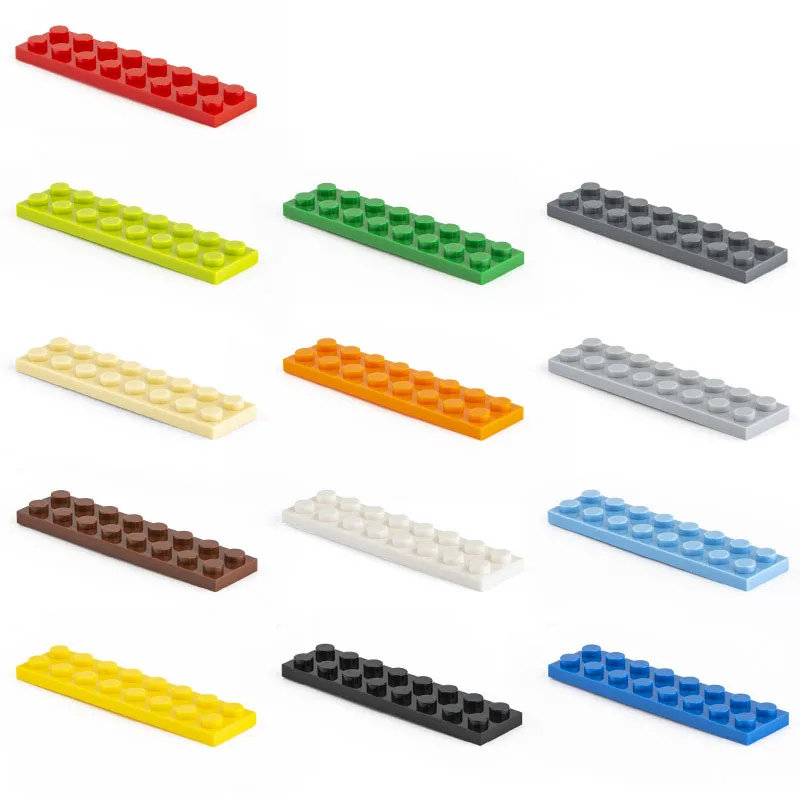 

200PCS Bulk Building Blocks Thin Figures Bricks 2x8 Dots 13Color Educational Creative Size Compatible With 3034 Toy for Children