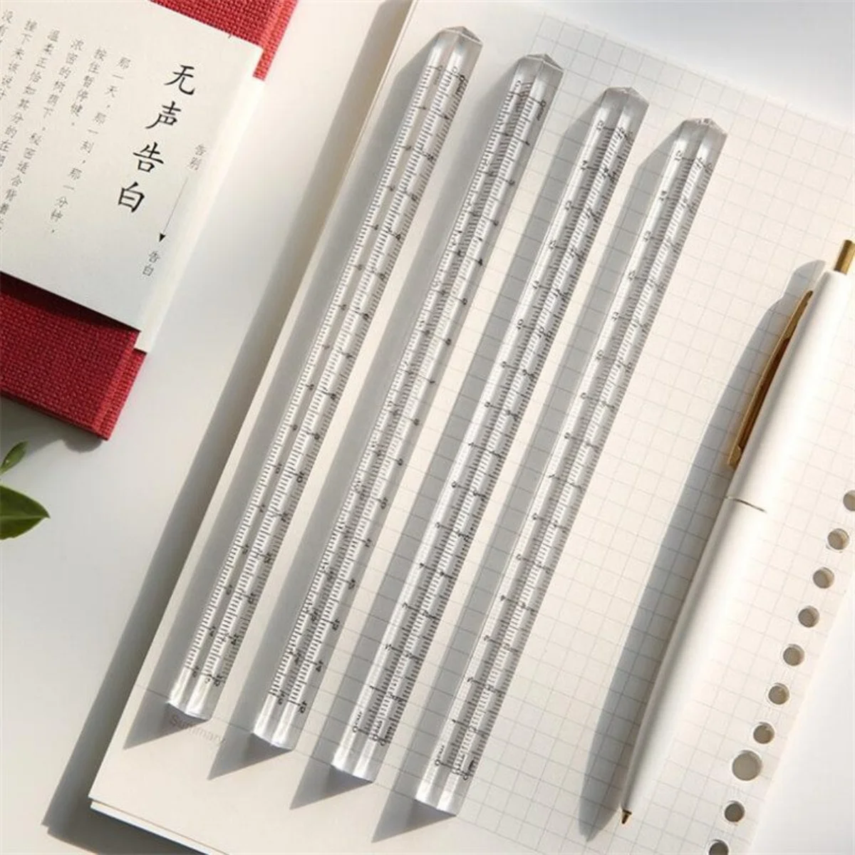 Straight Ruler 1PCS Transparent Triangle Ruler School Office Stationery