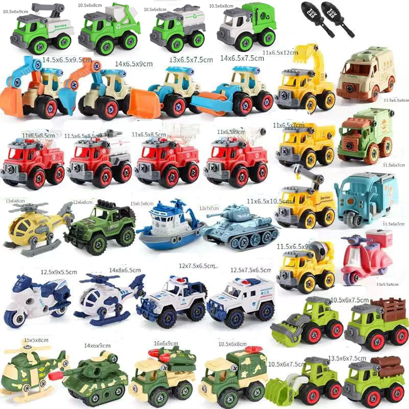 Screw Helicopter Take Apart Vehicle Toy DIY Construction Truck Toys Farm Toy Build Car for Boy Kid Building Blocks Gift for kids assemble toy