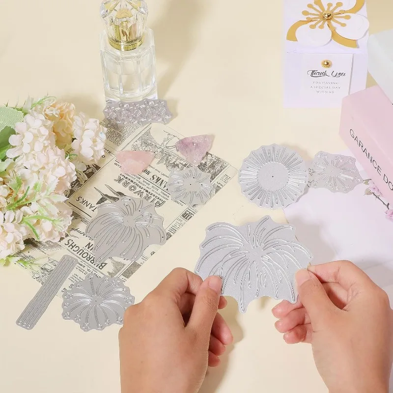 Set Di Fustelle E Timbri A Forma Di Fiore E Girasole Per Scrapbooking E Biglietti Fai Da Te - Acciaio E Silicone