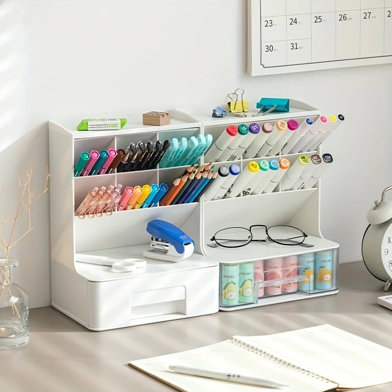 Pen Holder Stationery Organizer Desktop Storage Box Desktop Storage Kit Stationery Storage Box Desk Organizer Oblique Pen Holder Storage Box Office Desktop