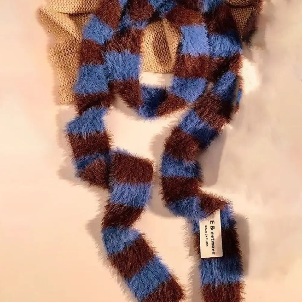 Knitted Y2K Girl Stripe Scarf Slim Warm Neck Women Long Scarves Fashion Streetwear Skinny Scarf Clothing Accessories