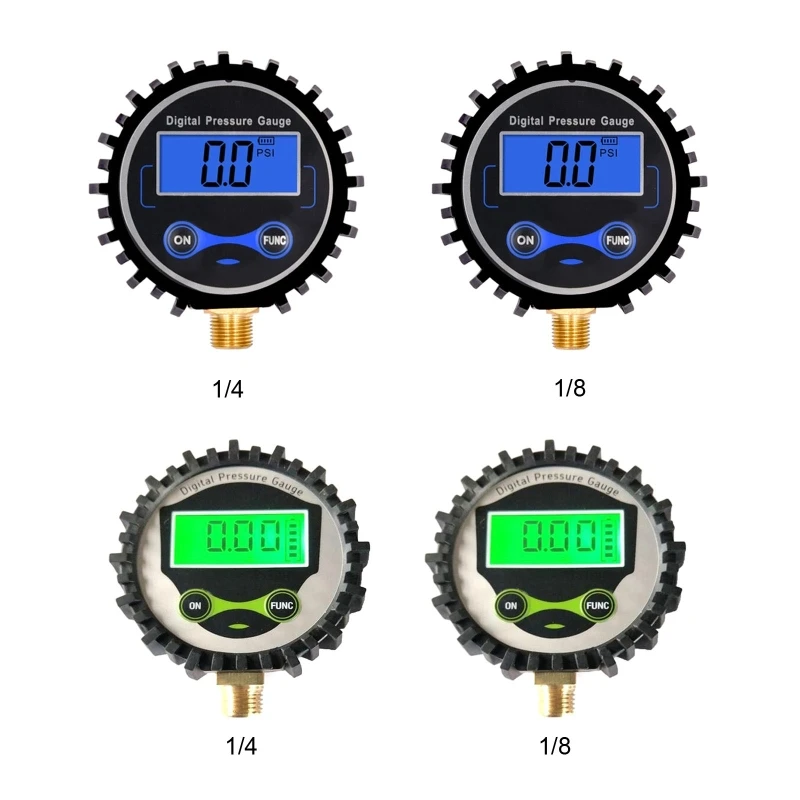 Digital Manometer High Pressure Gauge with G1/G1/2 Bottom Connector & Rubber Protector 0-250psi Resolution 0.1psi Dropship