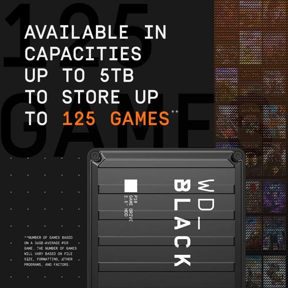 WD_BLACK 2TB 4TB P10 게임 드라이브, 휴대용 외장 하드 드라이브, 플레이스테이션, 엑스박스 및 PC와 호환, 및 새 제품