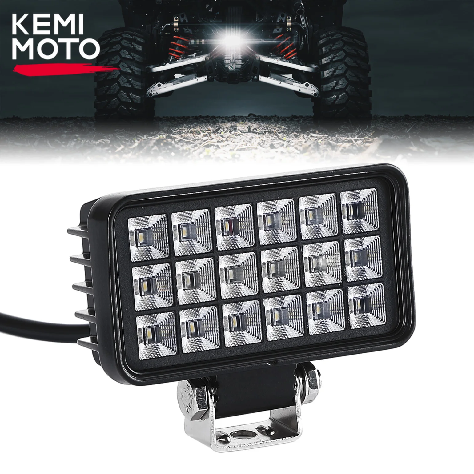 KEMIMOTO 36W Reverse Rear LED Light Kit Compatible with Polaris Ranger 1000 XP/ 1000 XP Crew 2018-2024 Backup Light with Switch backup