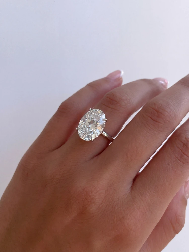925 Sterling Silver Shiny Gorgeous 1-8CT Oval Zircon Ring For Women Engagement Wedding Luxury High Quality Fine Jewelry Image 6