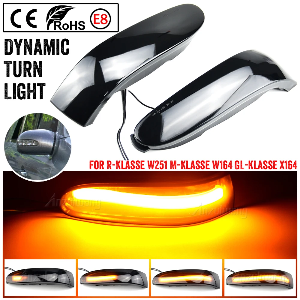 2pcs Dynamic Turn Signal Led Light Side Mirror Indicator For Mercedes