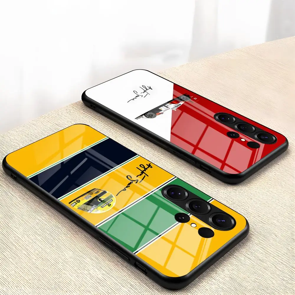 Ayrton Senna Signature Black Glass Phone Case