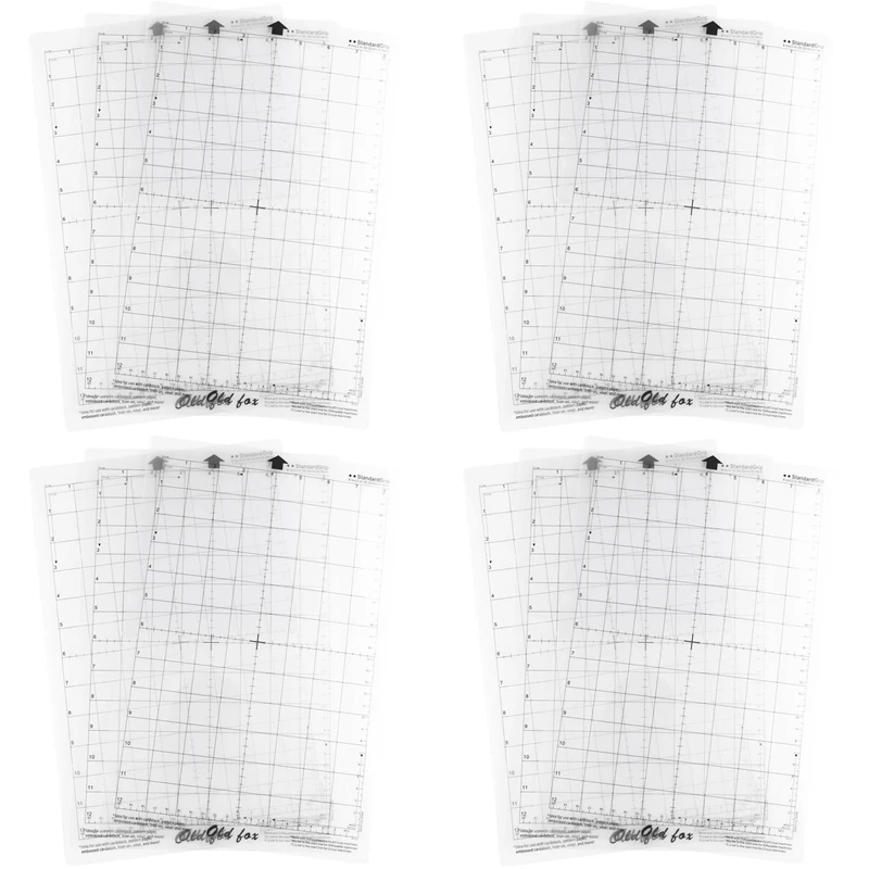 

12Pcs Cutting Mat Adhesive Mat With Measuring Grid 8 By 12-Inch For Silhouette Cameo Cricut Explore Plotter Machine