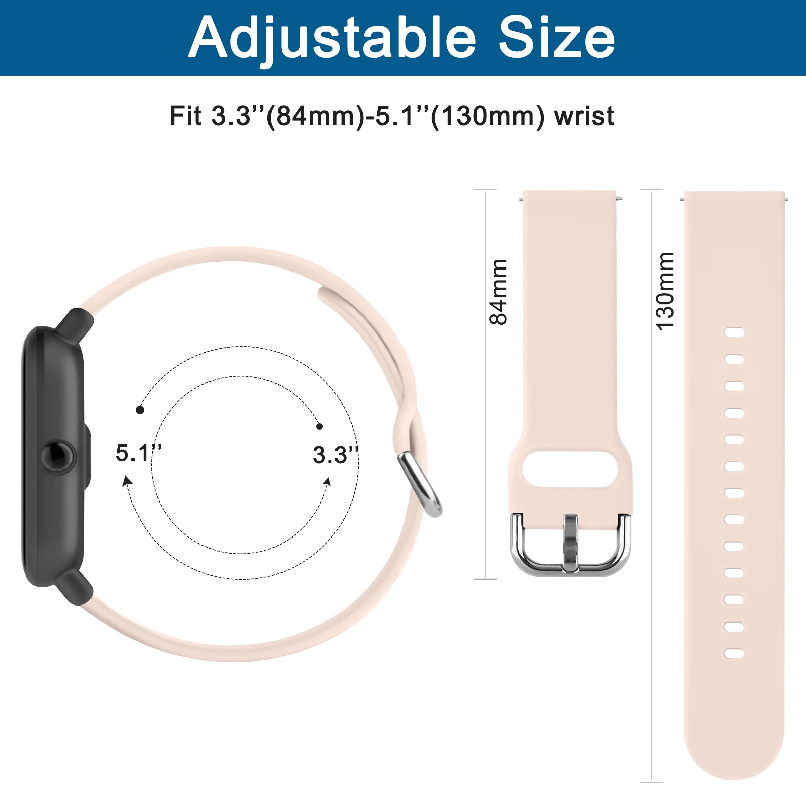 20mm Premium Silicone Watch Band Strap - Universal Fit