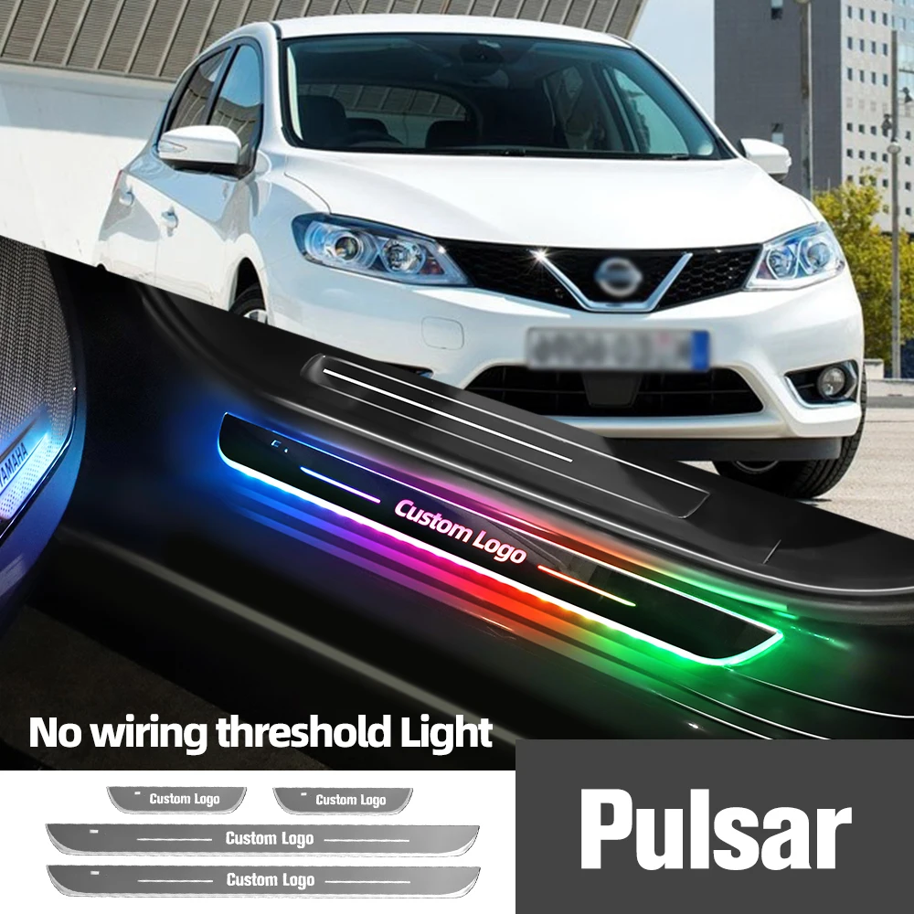 

For Nissan Pulsar C13 2014-2018 2015 2016 2017 Car Door Sill Light Customized Logo LED Welcome Threshold Pedal Lamp Accessories