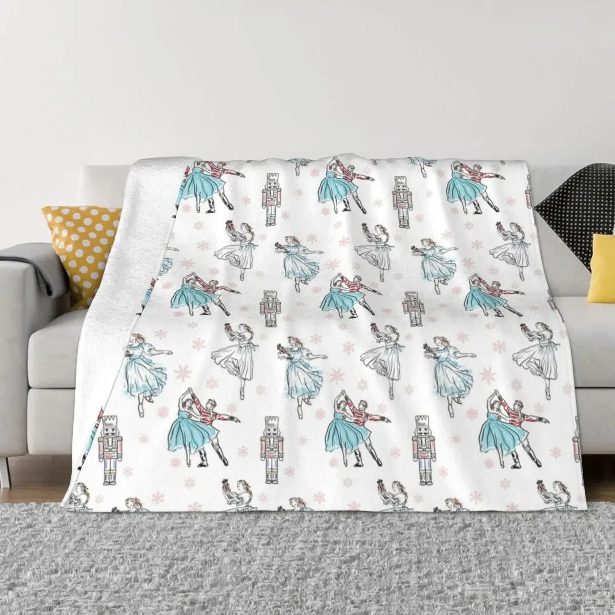호두까기 인형 발레와 클라라 크리스마스 휴일 댄스 담요, 양털 용수철 가을 얇은 던지기 담요, 가정용 자동차 러그 조각 