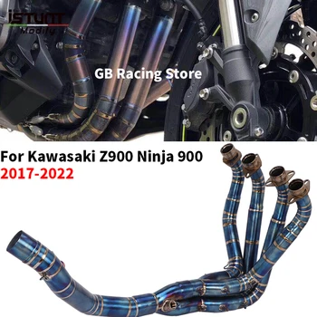 Motorcycle Exhaust Mid Pipe Titanium Alloy Full System Slip-On for Kawasaki Z900 Z 900 Ninja900 Front Link Pipe 2017-2022
