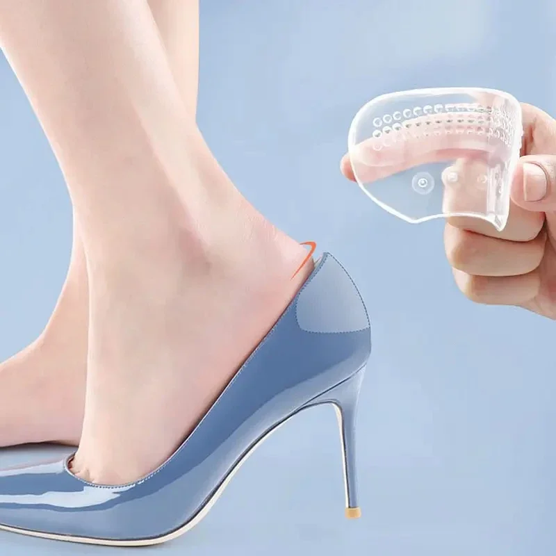 Heel Protector Heel Protector Pads Heel Cushion Protector High-quality Silicone Heel Protectors Women's High Heels Non-slip Pads Foot Care Products Adjustable Size Shoe Accessories