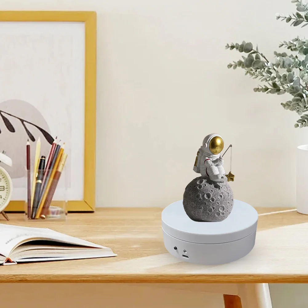 Rotating Display Stand 360 Degree Motorized Automatic Revolving Platform USB Charging Battery Operated for Model Cake 3D Images