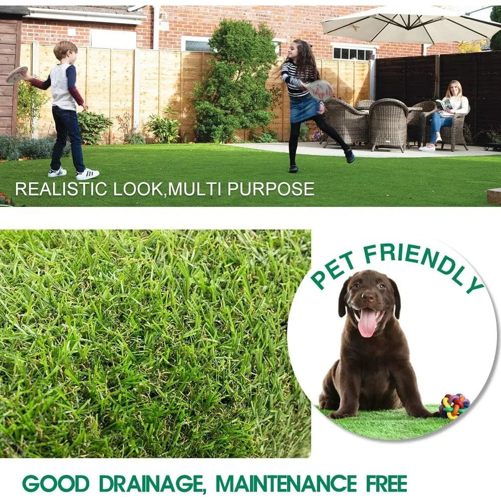 Artificial Grass 7 FT x 13 FT (91 Square ft) Synthetic Thick Lawn Astro Turf Carpet Perfect for Indoor/Outdoor Fake Grass Rug Ga
