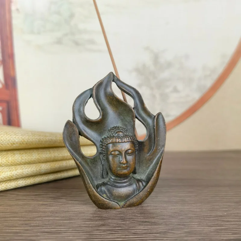 

Antique Copper Buddha Flame Buddha Incense Holder Decoration Vintage Birthday Star Incense Holder Home Living Room Decoration De