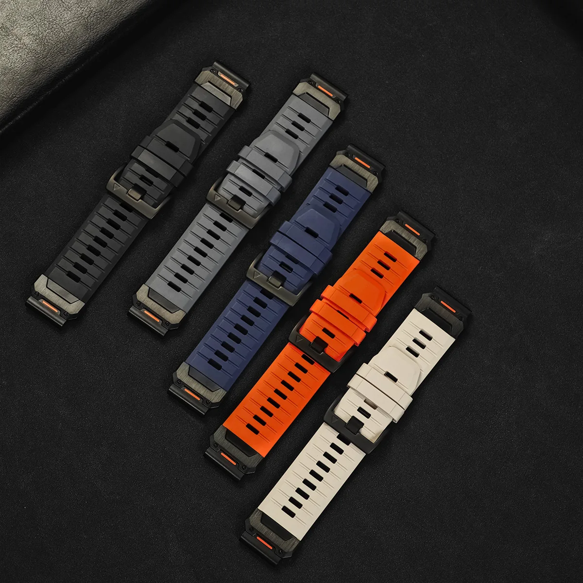 Quick Fit Fluororubber Watch Strap - Durable & Versatile Replacement Band (22/26mm)