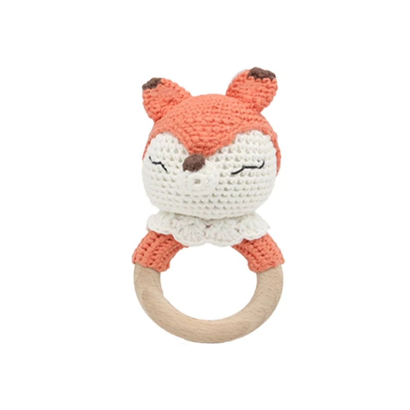 Crochet Animal Rattle Toy Soother Bracelet Teether Ring Baby Product