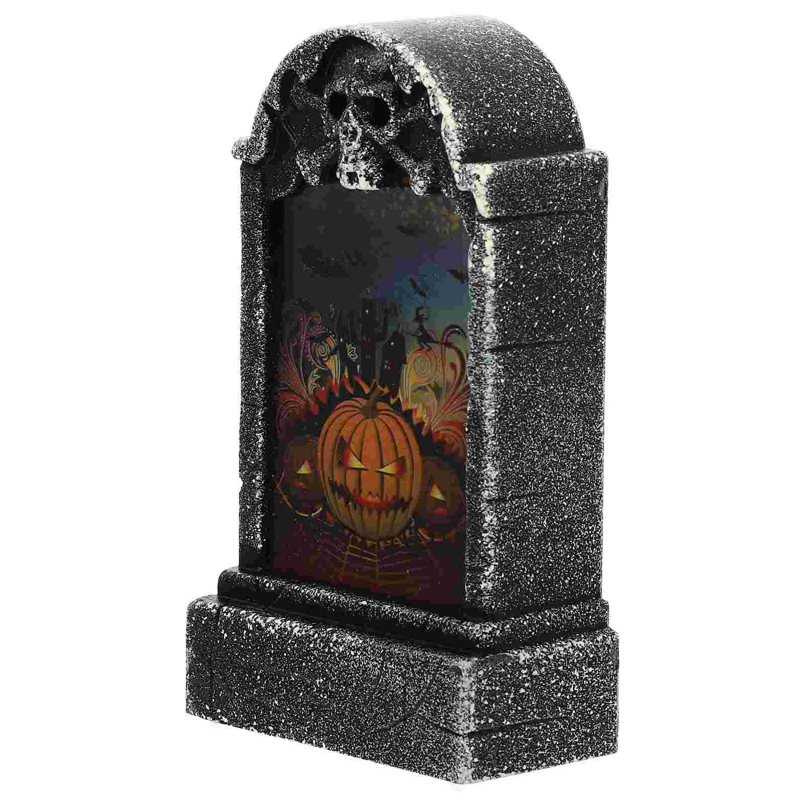 

Halloween Tombstone Lights Ornament Decor Ornaments Plastic Haunted House Decoration