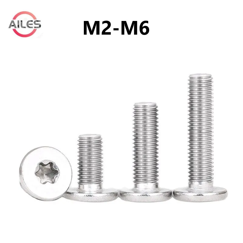 304 Stainless Steel M2 M3 M4 M5 M6 CM Six Lobe Ultra Thin Flat Wafer Head Torx Anti Theft Screw