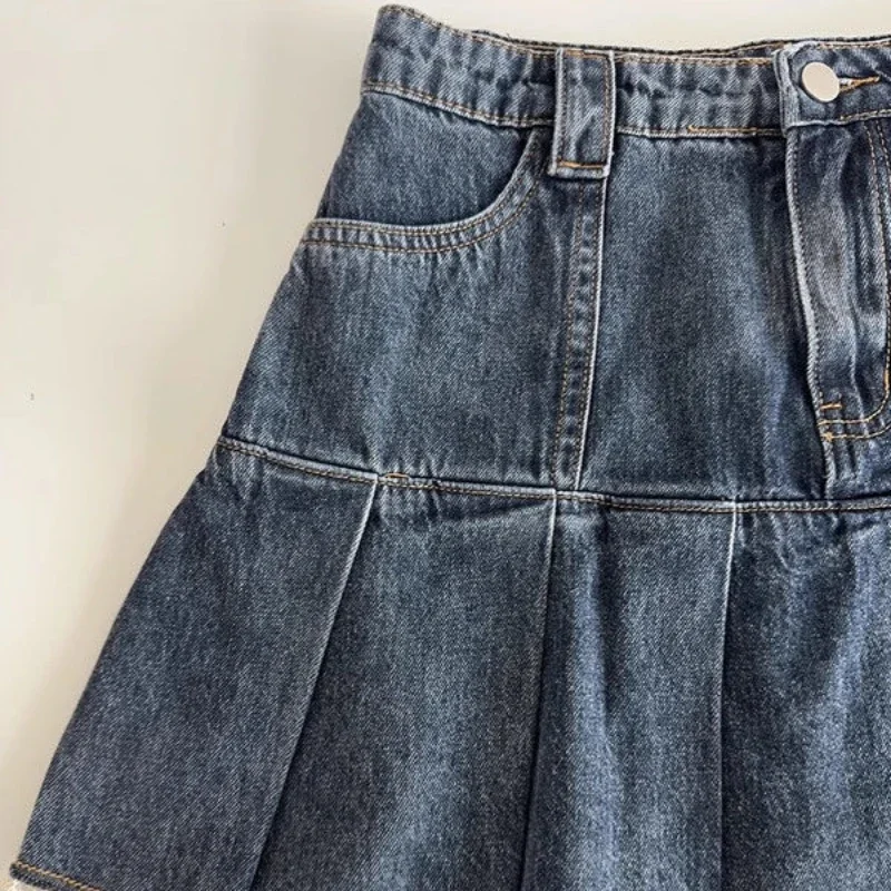 Falda vaquera Vintage dulce mujer Mini faldas de encaje Retro Y2K