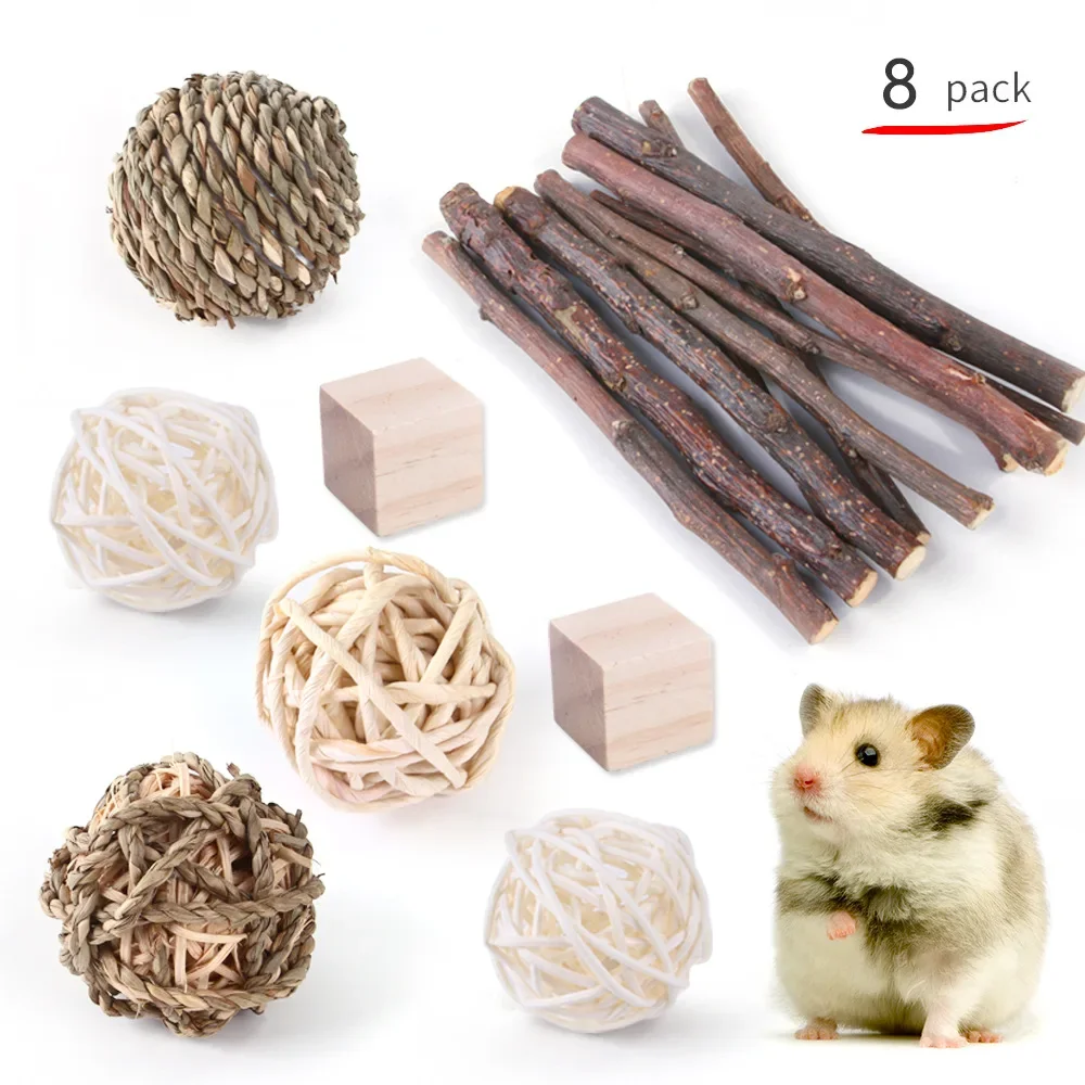 Small Animal Playset: Wooden Toys for Hamsters, Rabbits, and Guinea Pigs