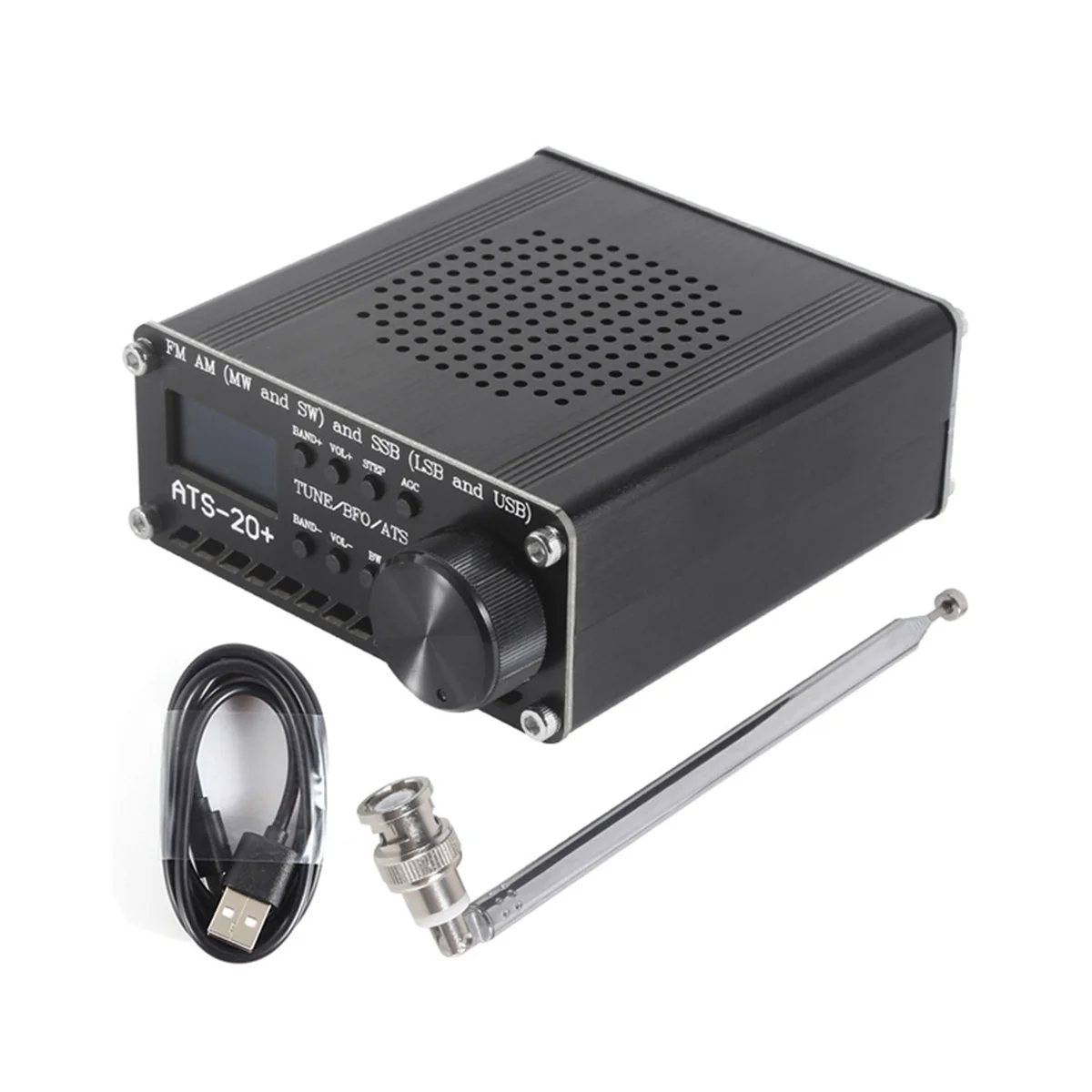 

Si4732 ATS-20+ ATS20 Portable Shortwave Radio Receiver DSP SDR Receiver FM AM (MW SW) and SSB (LSB USB) with Antenna