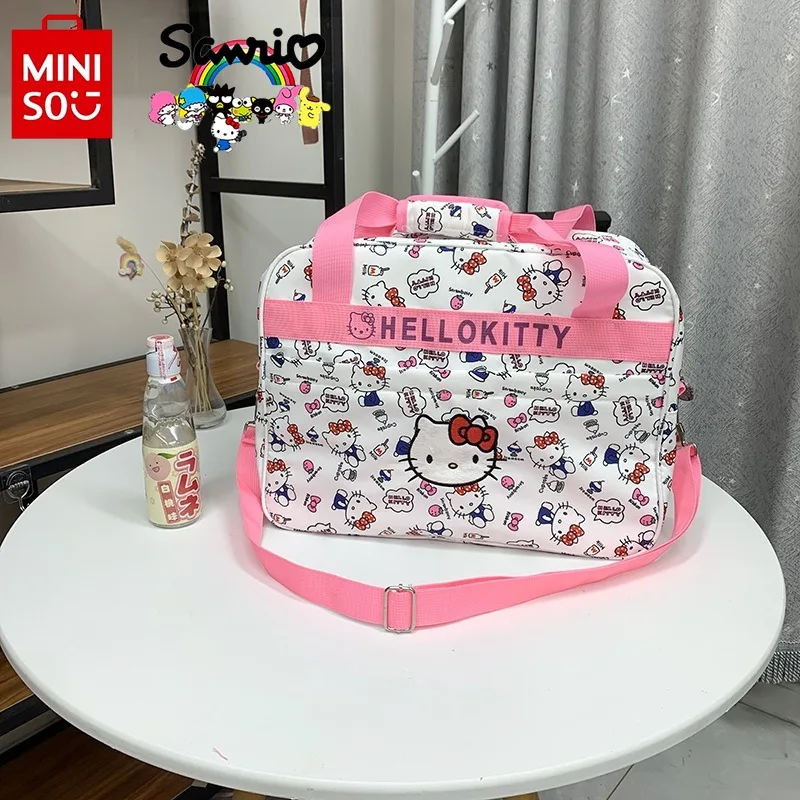

Hello Kitty 2024 New Women's Travel Bag Fashionable and High Quality Moving Bag Cartoon Large Capacity Luggage Boarding Bag