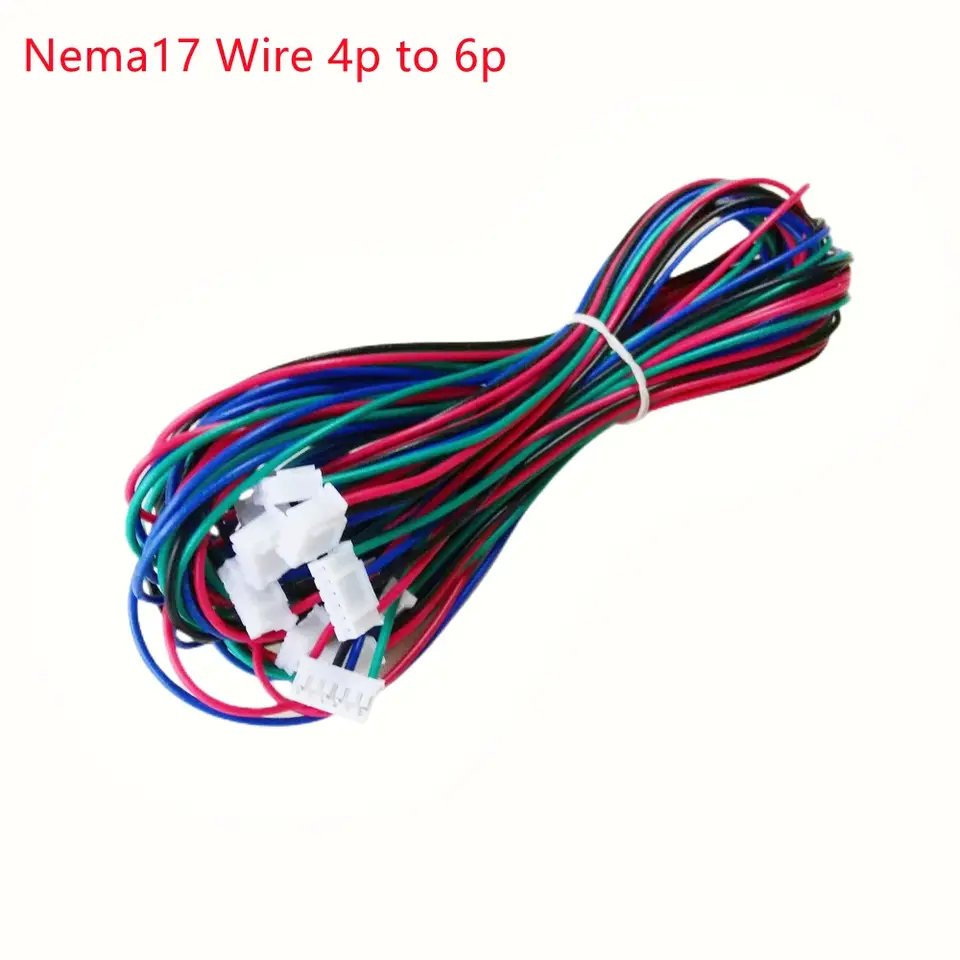 nema 17 stepper motor cable 4pin to 6pin wiring assembly extension cord 42 motor wire XH2.54 connector 100cm image 1