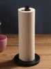 Matte Black Paper Towel Holder Countertop, Kitchen Paper Roll Holder Stand with Weighted Base Heavy for Standard 3