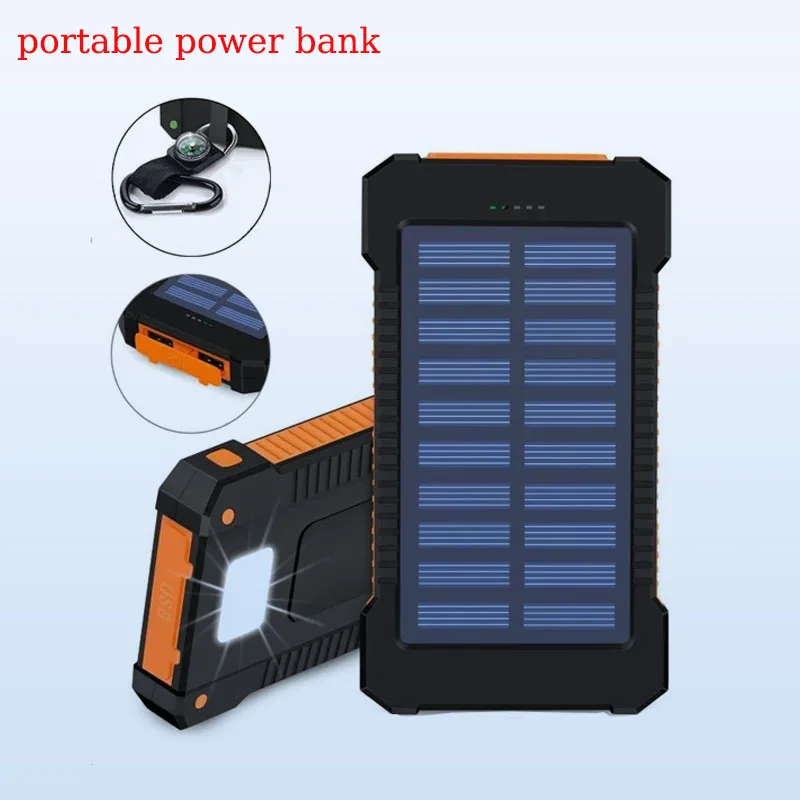 

New Type of Power Bank Solar Powered PortableCompass with Lanyard External Battery OutdoorCharging Power BankSuitable for Xiaomi