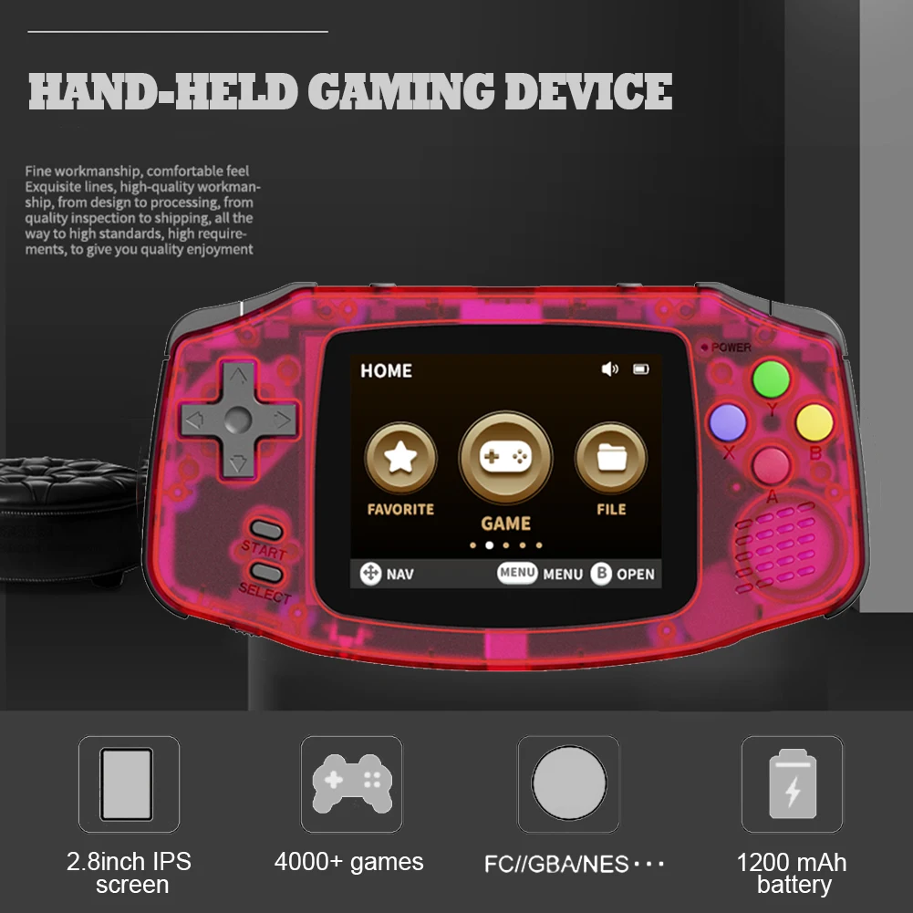 POWKIDDY A30 Handheld Game Console 2.8 Inch IPS HD Screen 1200mA 16GB Built -In 5000 Games Supports Adding ROM Children's Gifts