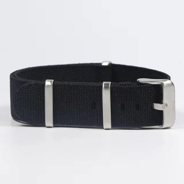 Bi-Color French Parachute Nylon Elastic Watch Strap - Military Style Bracelet