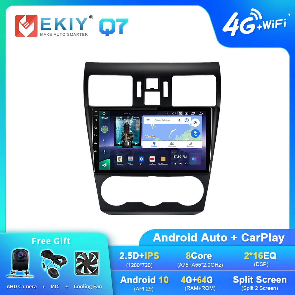 car video player for backseat EKIY Q7 Android Auto Radio For Subaru Forester XV WRX 2012-2015 Stereo GPS Navigation Car Multimedia Player 2din Carplay DVD HU portable movie player for car Car Multimedia Players