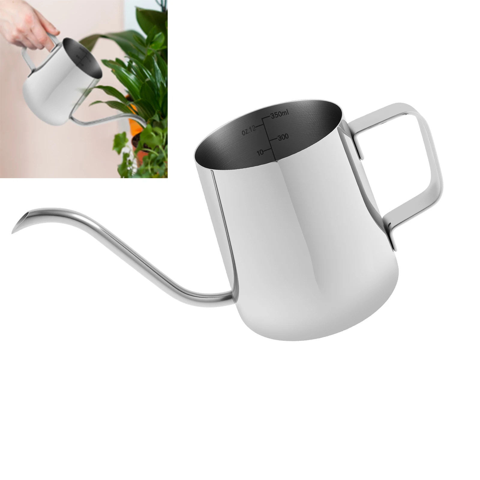 Long Spout Small Watering Can Garden Irrigation Stainless Steel Plant Watering Can For Indoor Outdoor Plants Flower Office watering can watering pot flower watering pot