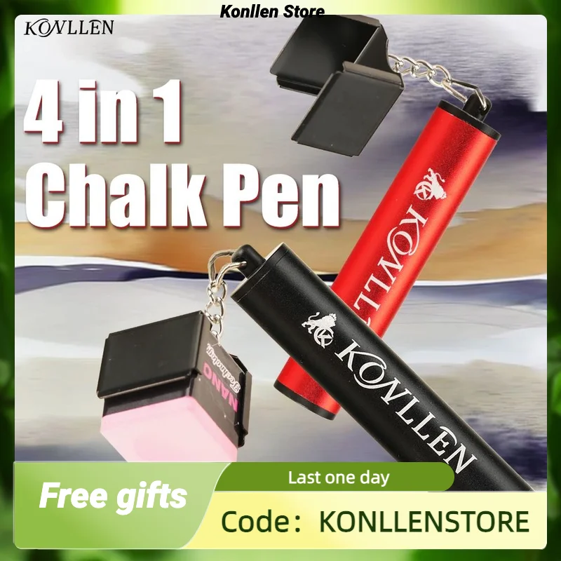 

KONLLEN 4 in 1 Chalk Holder for Billiards Portable Pool Snooker Cue Tip Pricker Non-Slip Tips Storage Billiard Table Accessories