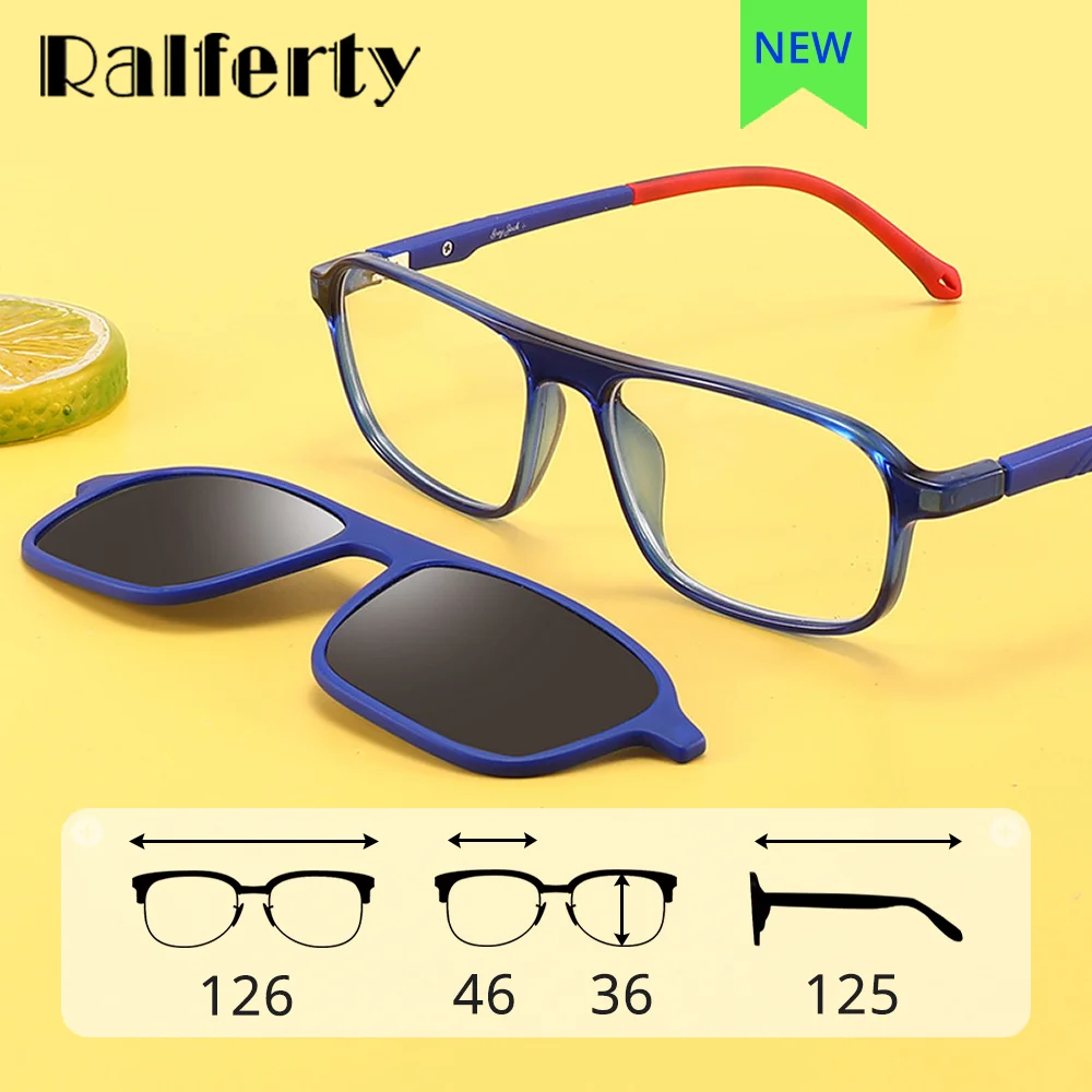 Ralferty 2 In 1 Kids Sunglasses Clip On Glasses Frames Kid Child Eyeglass Frame