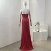 Ladies' 2024 New Club Sexy Red Sleeveless Sequined Slit Hem Diamonds Maxi Dresses 2
