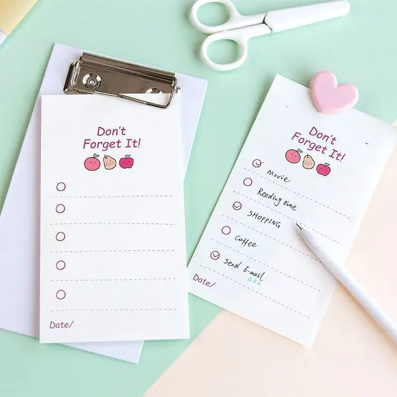 Clipboard 30 Sheets Memo Pad Clipboard Dashboard Clipboard with Notepad Message Notepad Holder Stationary Notepad Clip Fashion images - 6