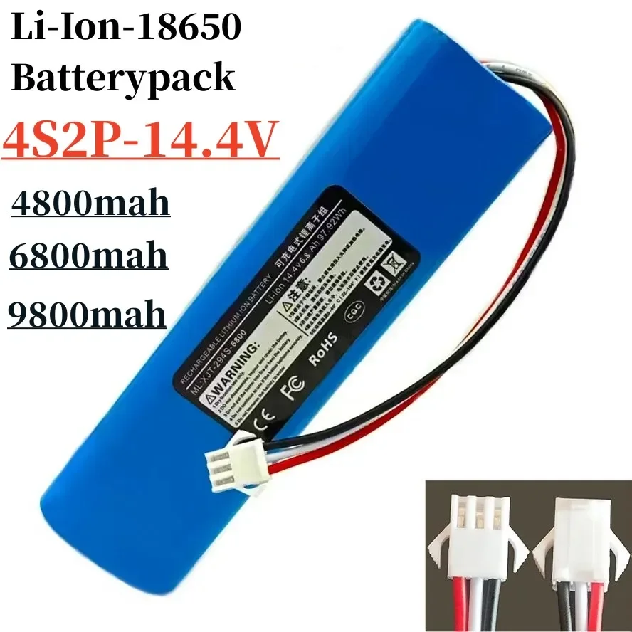 Free Shipping 2023New Original Sweeper Battery 4S2P 14.4V 4800/6800/9800mAh Rechargeable Battery Pack Replacement of Accessories