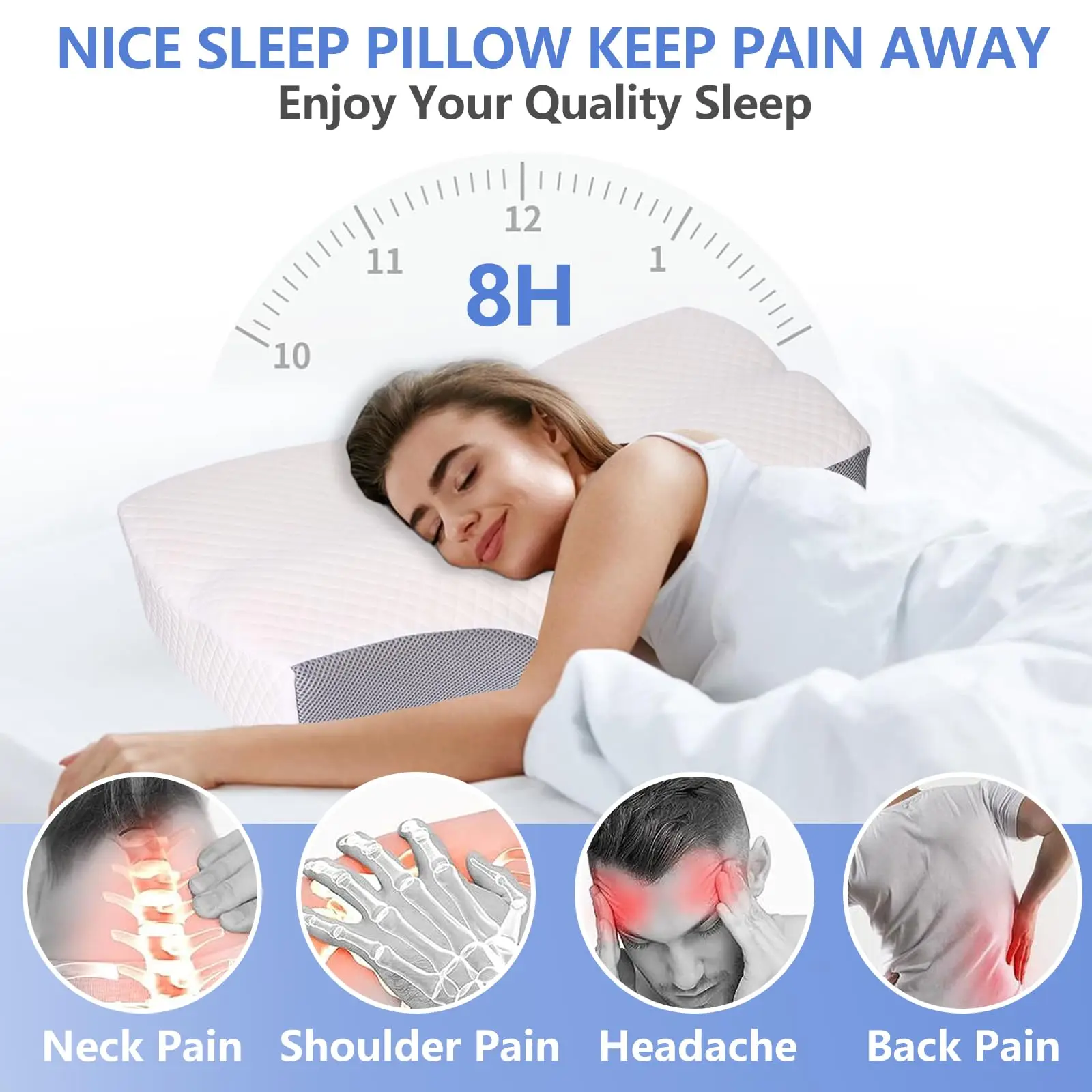 Shoulder Pain Relief Orthopedic Contoured Pillow CushionCare