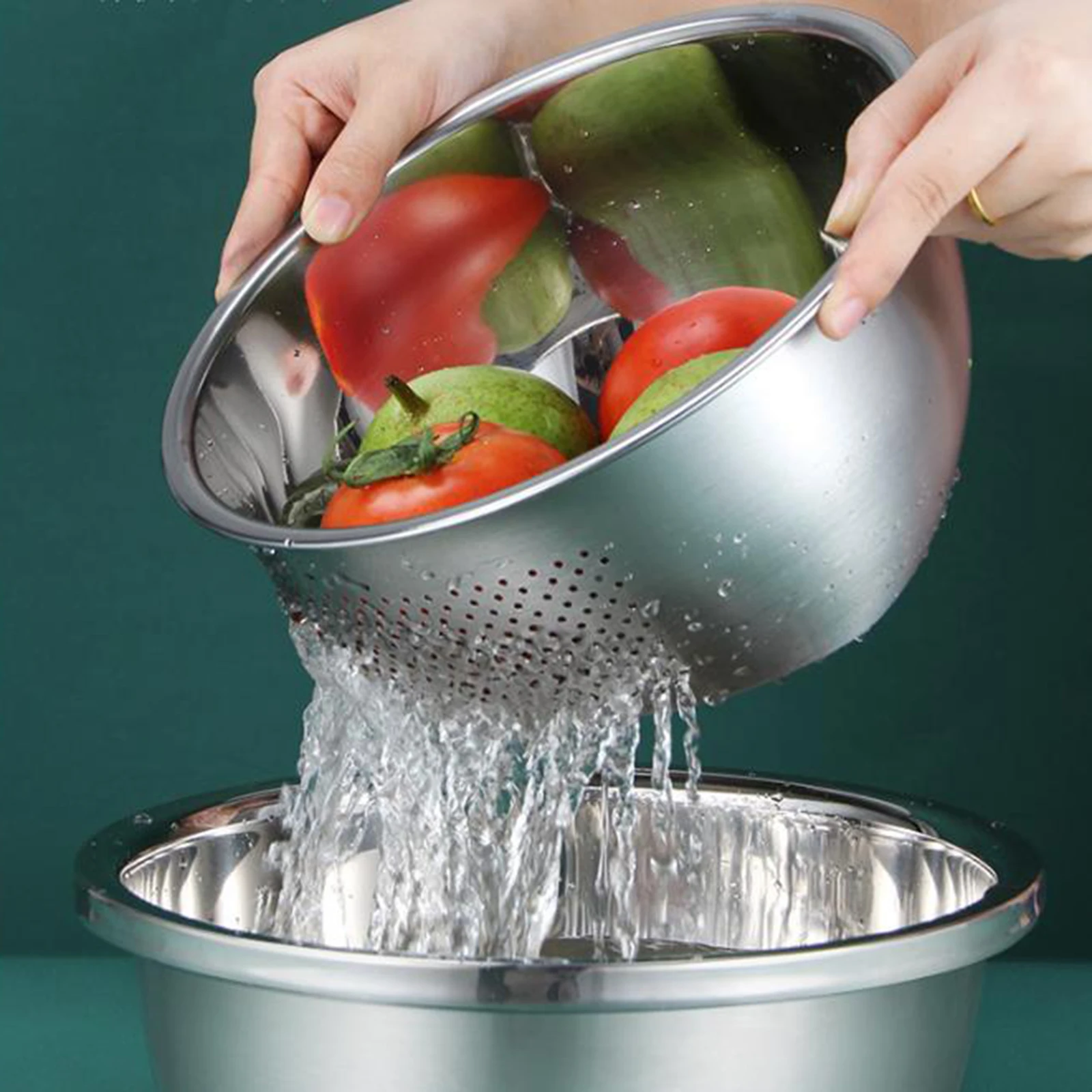 StainlessSteelMeshColanderStrainerSiftersRiceWasherStrainer